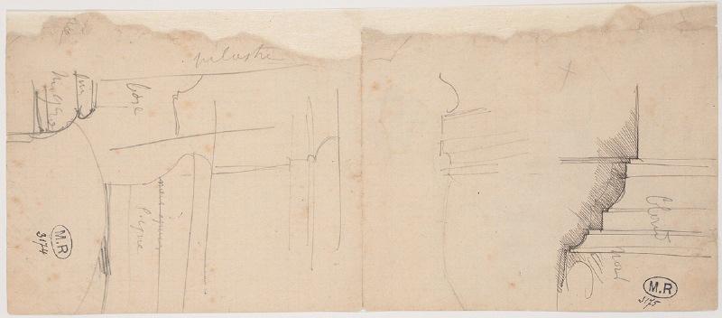 Profils de moulures et base de pilastre