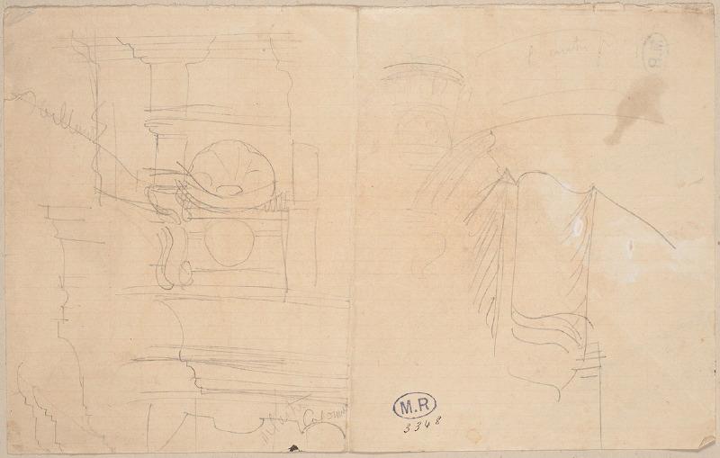 Consoles et coquilles (recto) ; Moulures d'un arc (verso)