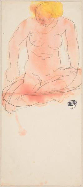 Femme nue assise en tailleur (recto) ; Femme nue en tailleur (verso)