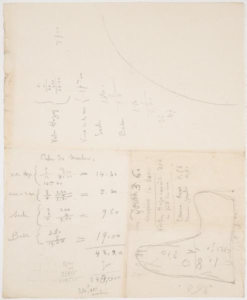 Mensurations pour le marbre du monument à Victor Hugo au Panthéon