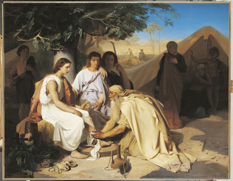 Abraham lavant les pieds aux trois anges
