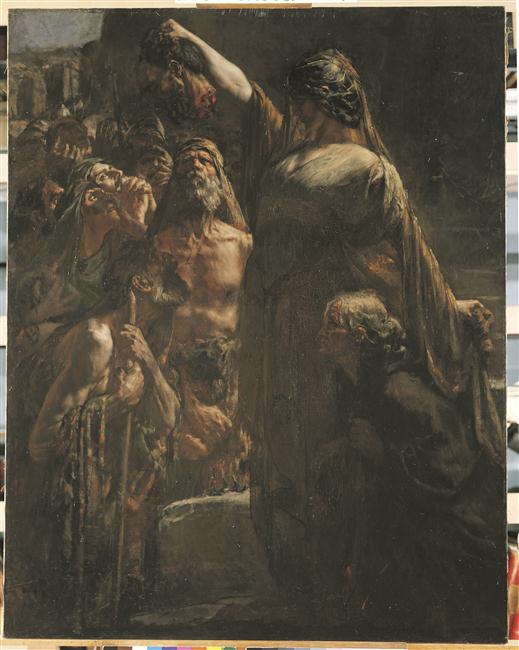 Judith montre la tête d'Holopherne aux habitants de Béthanie