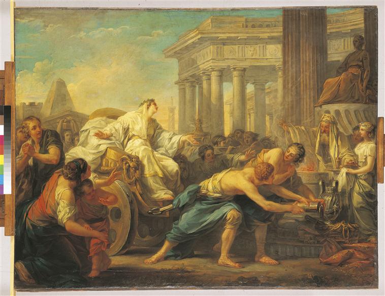 Cléobis et Biton conduisent le char de leur mère au temple de Junon