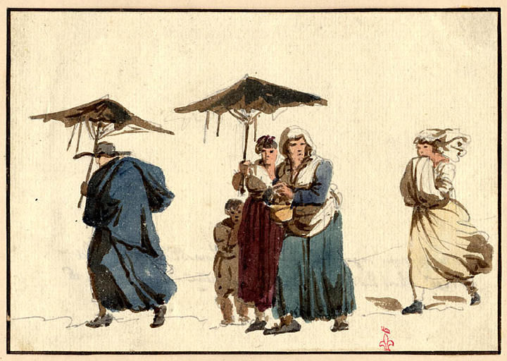 scène de pluie à Rome, vers 1825