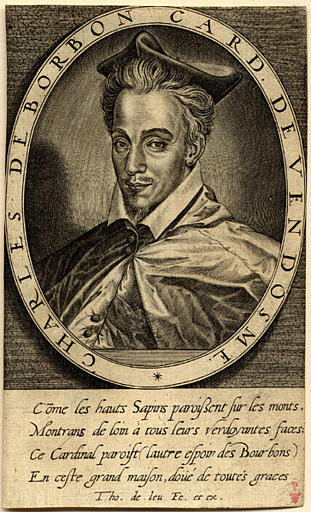 Portrait de Charles cardinal de Bourbon (1566-1594), dans un médaillon ovale