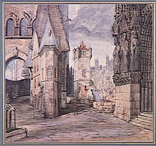 Une rue au XVIe siècle, décor du premier acte de l'opéra de Halévy 'La Juive'