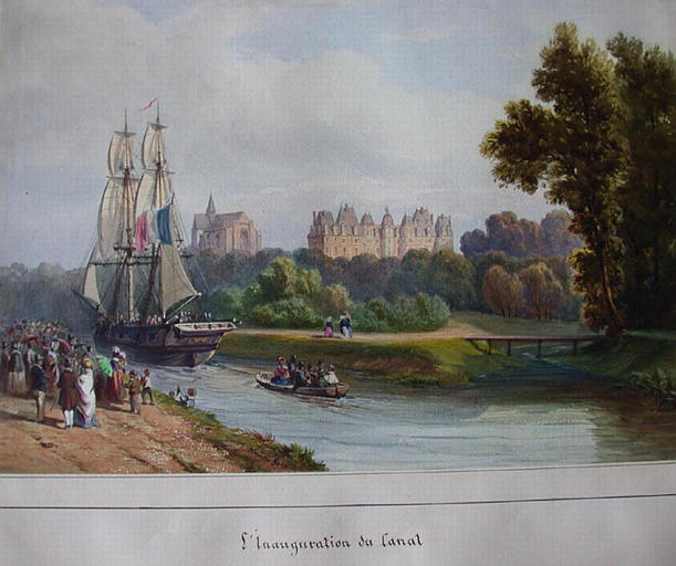Vue du château d'Eu et des environs. L'Inauguration du Canal