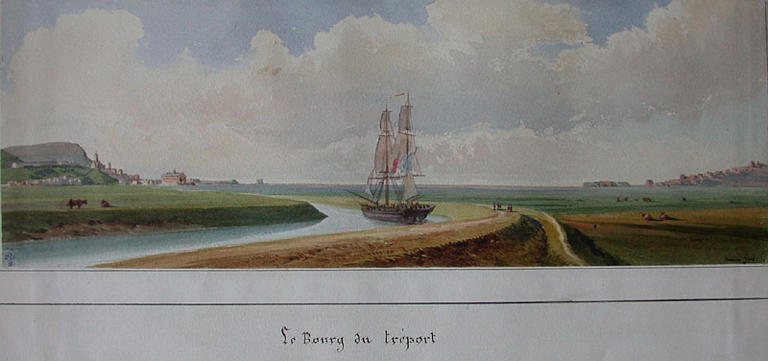 Vue du château d'Eu et des environs. Le Bourg du Tréport