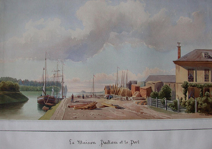 Vue du château d'Eu et des environs. La Maison Packham et le Port