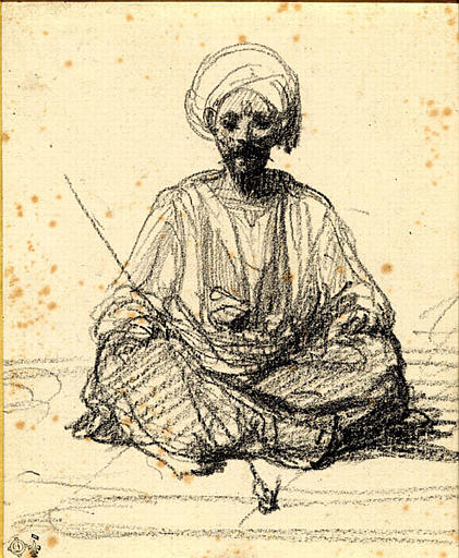 Turc assis fumant sa pipe