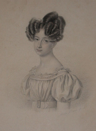 La princesse Louise-Marie d'Orléans (1812-1850), future reine des Belges, à l'âge de quinze ans