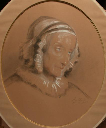 LA REINE MARIE-AMELIE, ETUDE POUR LE PORTRAIT PEINT EN ANGLETERRE, A CLAREMONT, EN 1857