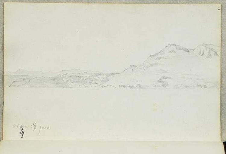 Album de voyage (Espagne, Maroc, Algérie, janvier-juin 1832) : paysage, Oran vu de la mer