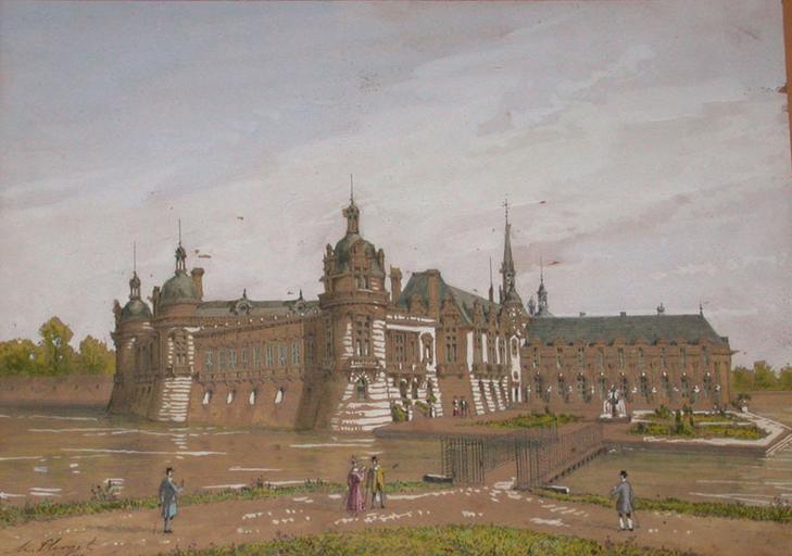 VUE DU CHATEAU DE CHANTILLY PRISE DU PONT DE LA VOLIERE