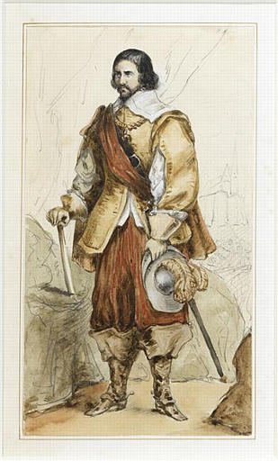 GENTILHOMME BARBU EN COSTUME LOUIS XIII