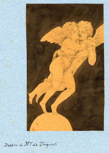 Deux angelots enlacés