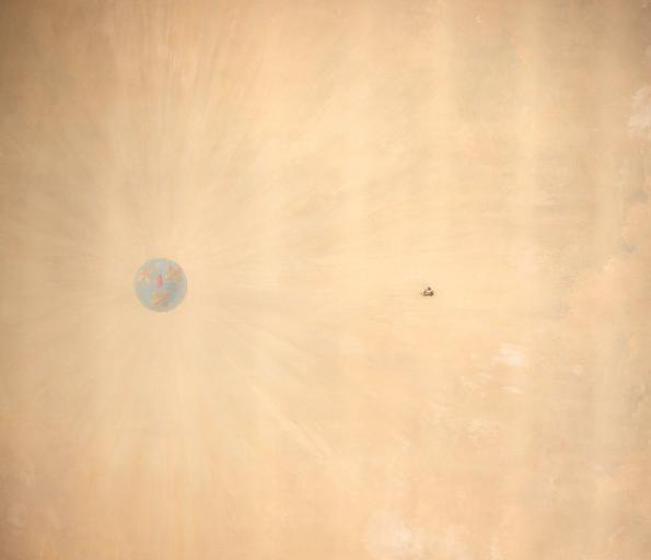 Plafond de l'Antichambre : Les armes de Condé éclairant le monde