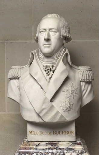 Buste de Louis-Henri-Joseph, duc de Bourbon (1756-1830), avec le Saint-Esprit et l'Ordre de Charles III d'Espagne