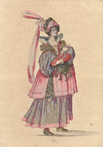 Carrousel de Louis XIV : dessin préparatoire à un costume