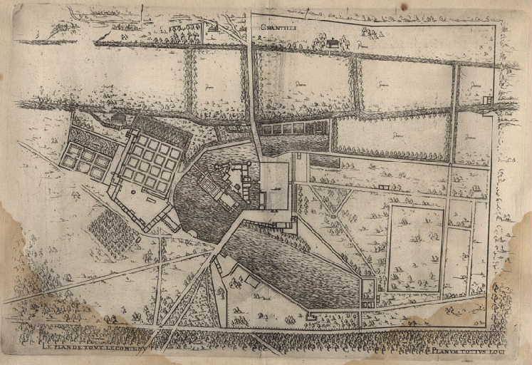 Chantilly, le plan de tout le contenu. Planum Totius Loci.