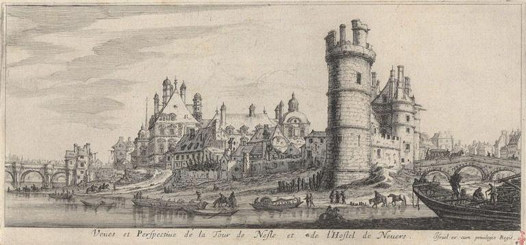 Veuës et perspective de la Tour de Nesle et de l'Hostel de Nevers