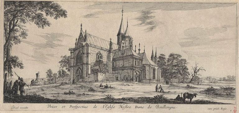 Veüe et perspective de l'Eglise Notre Dame de Boullogne