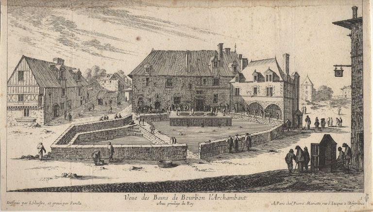 Veüe des Bains de Bourbon l'Archambault