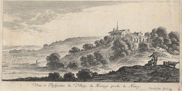 Veuë et Perspective du Village de Montayt proche de Nancy