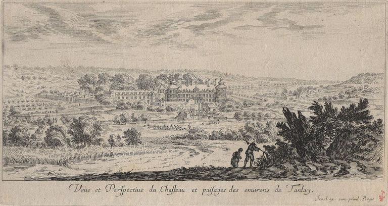 Veuë et Perspective du Chasteau et paisages des environs de Tanlay