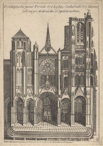 Frontispice du grand Portail de l'Eglise Cathédrale de S. Etienne de Bourges Archevêché et capitale du Berri
