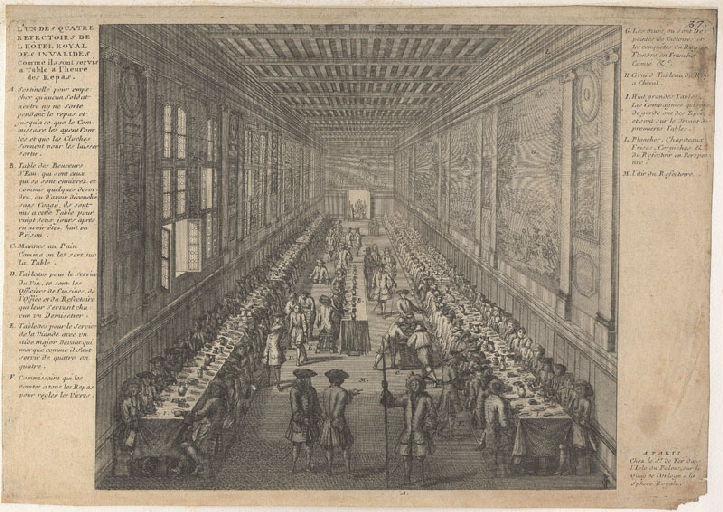 L'un des quatre réfectoirs de l'hôtel royal des Invalides