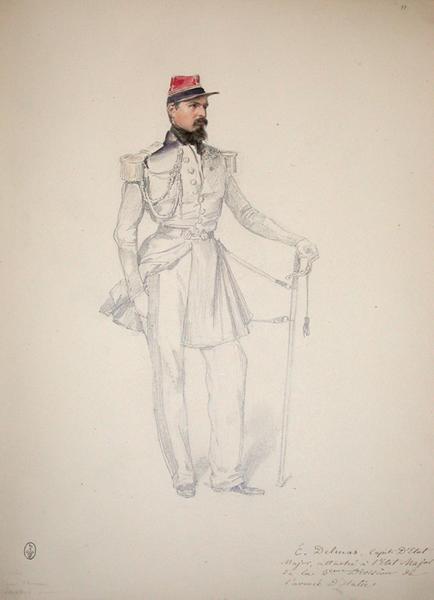E. Delmas, capitaine d'Etat-major, attaché à l'Etat-major de la 2ème division de l'armée d'Italie ; Siège de Rome de 1849 (en 3 tomes)