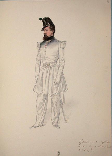 Ganteaume, capitaine au 2e bataillon de chasseur à pieds, 3e compagnie ; Siège de Rome de 1849 (en 3 tomes)