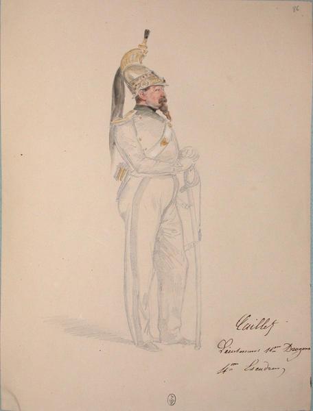 Caillet. Lieutenant au 11e dragons, 3e escadron de guerre ; Siège de Rome de 1849 (en 3 tomes)