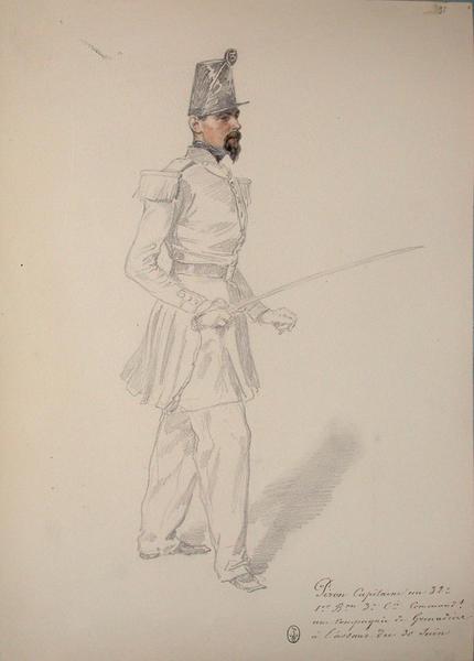 Piron, capitaine au 32e, 1er bataillon, 3e compagnie, commandant une compagnie de grenadiers à l'assaut du 30 juin ; Siège de Rome de 1849 (en 3 tomes)