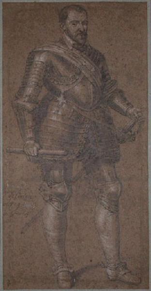 Armand de Gontaut-Biron (1524-1602) en cuirasse avec le bâton de commandement