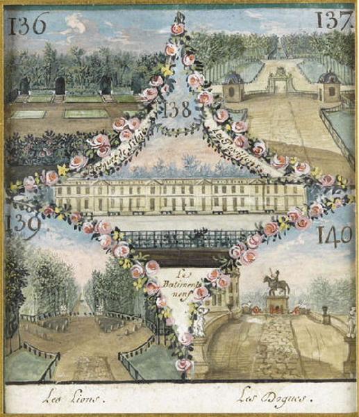 136 Bosquet de Silvie / 137 Les Pavillons / 138 Le Bâtiment neuf / 139 Les Lions / 140 Les Dogues