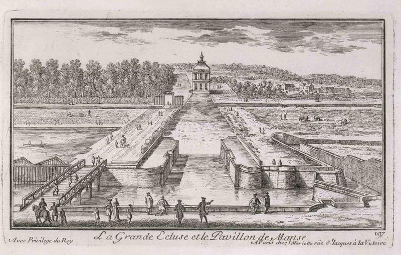 Le pavillon de Manse où est la Machine des eaux à Chantilly. / La Grande Ecluse et le Pavillon de Manse.