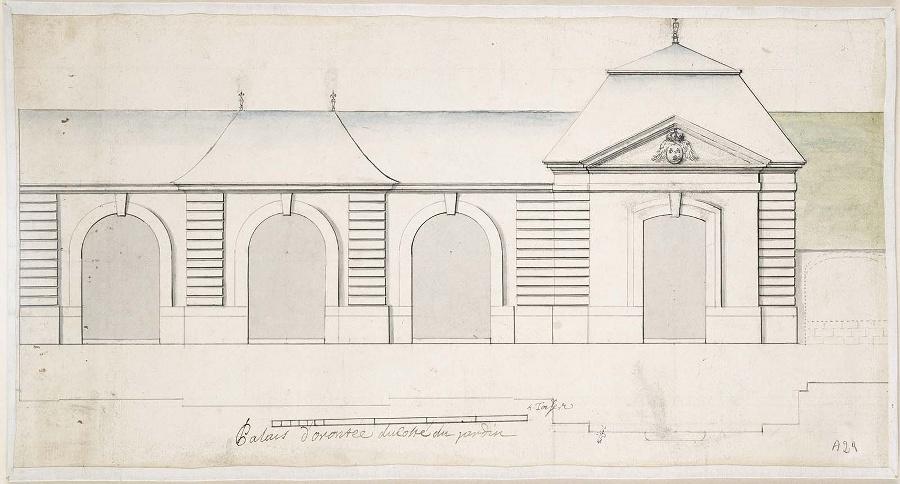 Palais d'Orontée du costé du jardin, après 1688