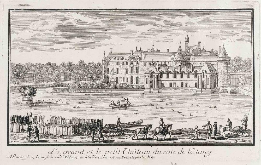 L'Entrée du Château de Chantilly B Le Devant du petit Château C L'orangerie / Le grand et le petit Château du côté de l'Etang