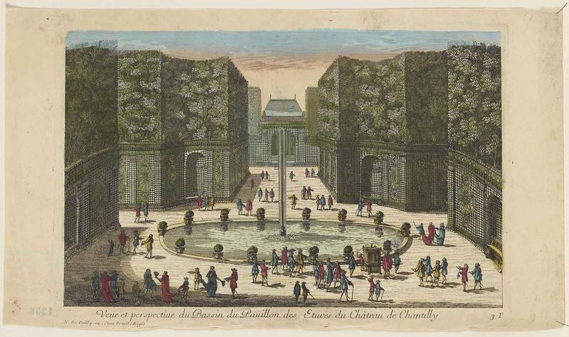 Veüe et perspective du Bassin du Pavillon des Etuves du Château de Chantilly