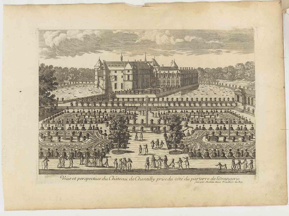 Veüe et perspective du Château de Chantilly prise du côté du parterre de l'Orangerie