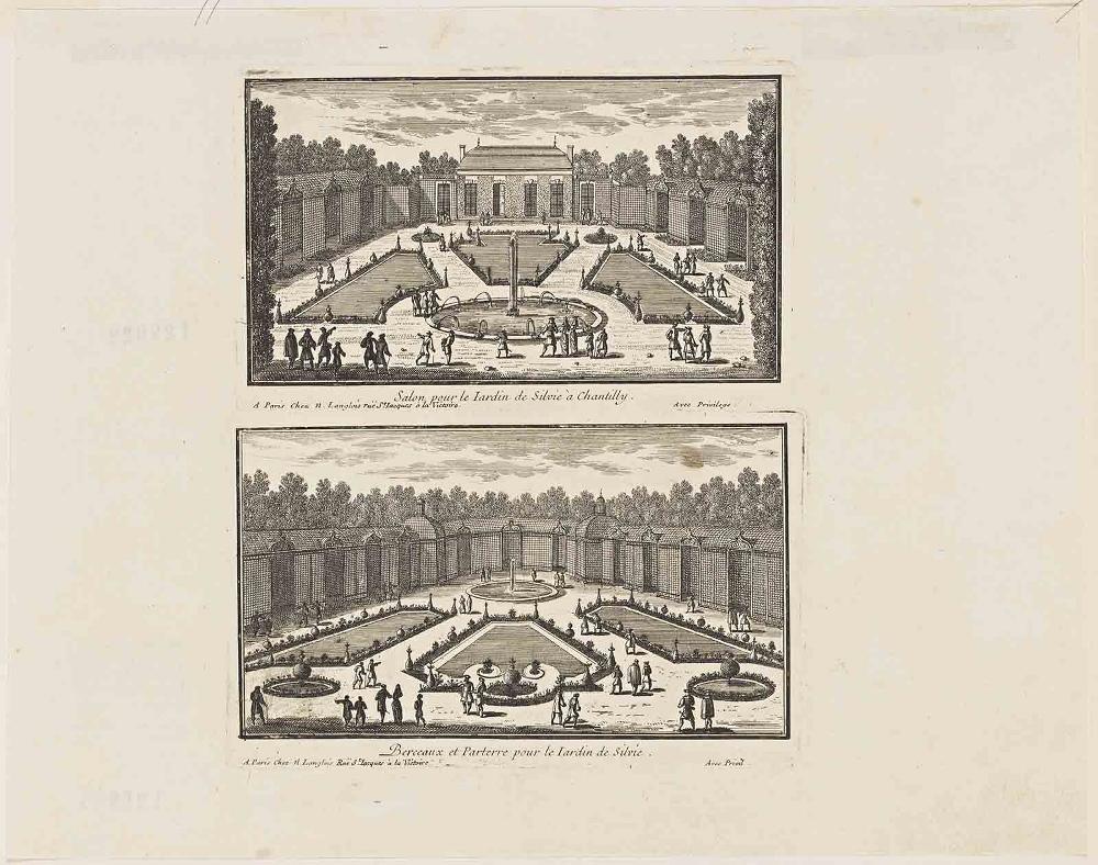 Salon pour le Iardin de Silvie à Chantilly. / Berceaux et Parterre pour le Iardin de Silvie.