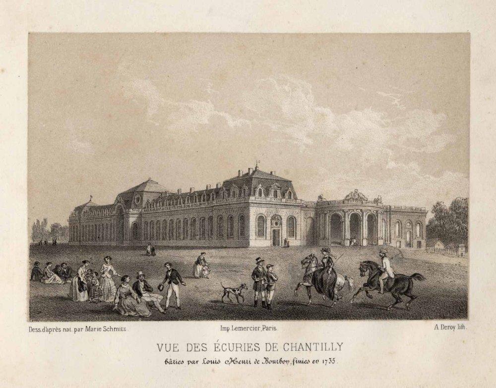 VUE DES ECURIES DE CHANTILLY / bâties par Louis Henri de Bourbon, finies en 1735