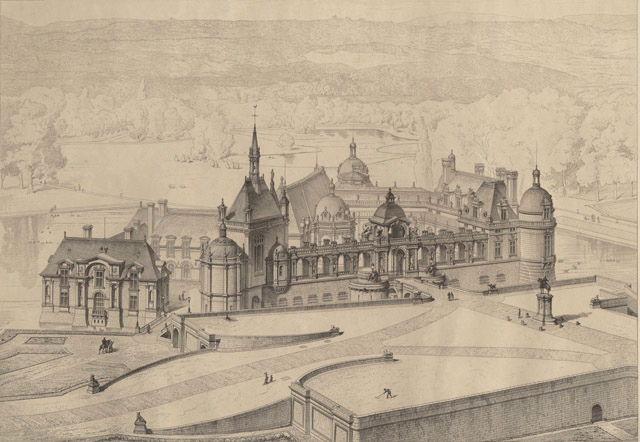 [Vue du château de Chantilly]