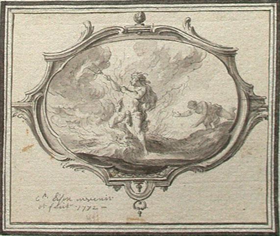 Idylle de Moschus : Hercule luttant les flammes