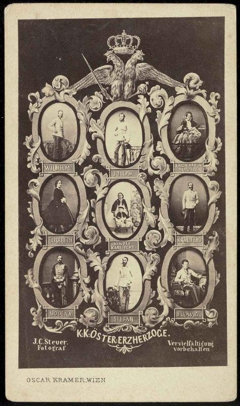 Portrait de groupe de la Famille Impériale d'Autriche, reproduction d'une gravure de ?