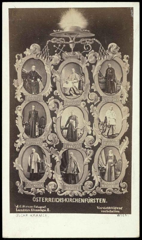 Portraits de prélats catholiques autrichiens (9 photos en médaillon)
