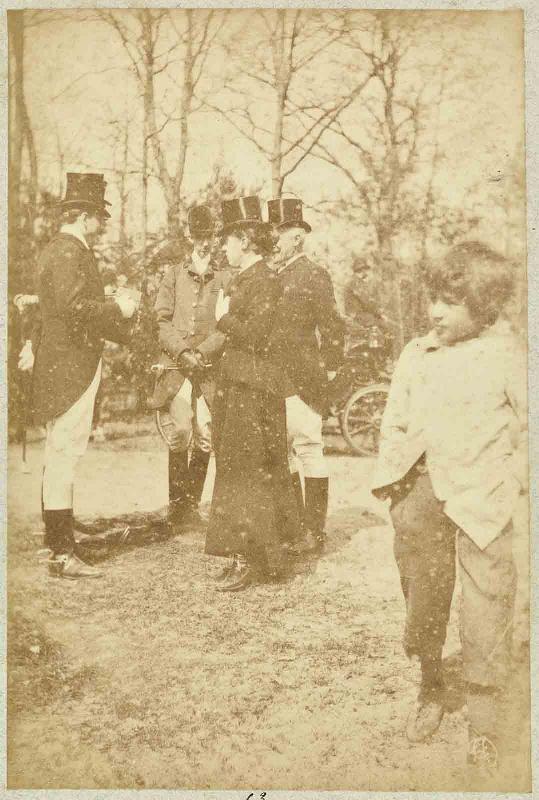 Album de photographies de Chantilly et Saint-Firmin : Chasse à courre, personnages en forêt