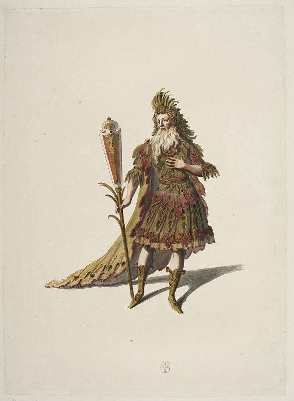 Costume d'un ' grand dieu de Fleuve ' de la suite de Sangar pour le divertissement de l'acte IV d'Atys